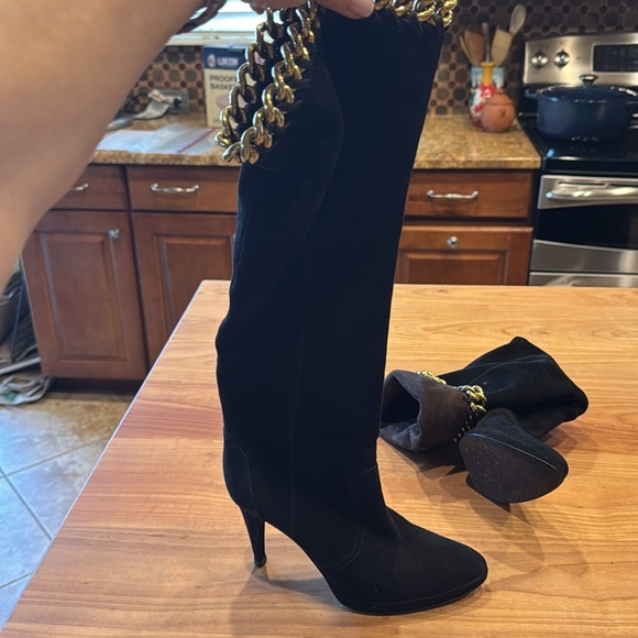 Sergio Rossi suede black and brown boots - Picture 4 of 7